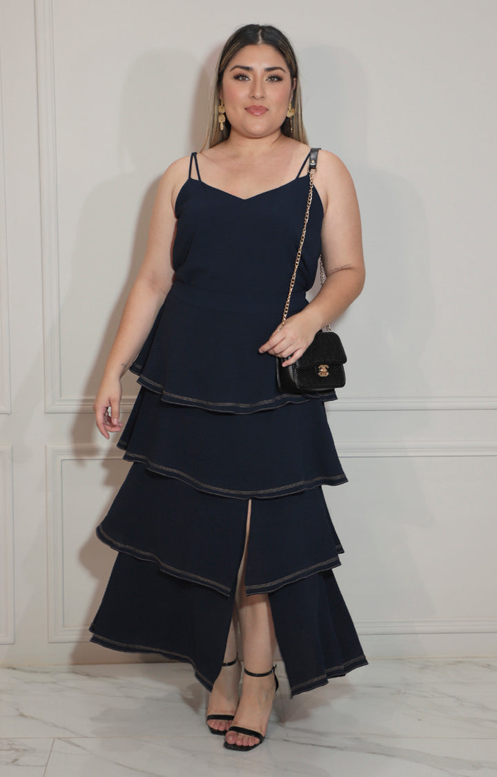 Falda azul larga con volantes - FALDA XL Boutiquemirel 