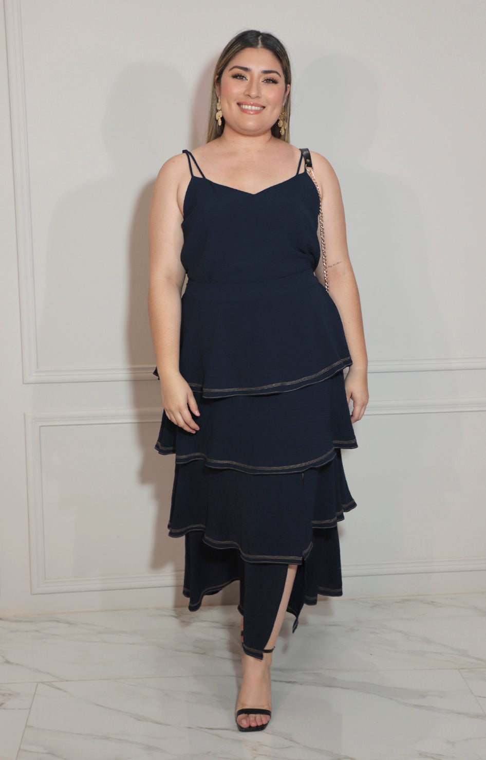 Falda azul larga con volantes - FALDA XL Boutiquemirel 