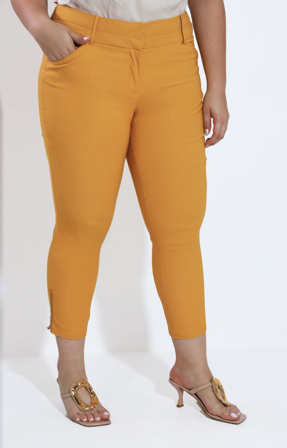 Pantalón amarillo con cierres - PANTALON Boutiquemirel 