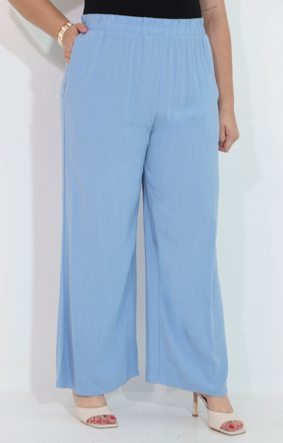 Pantalon azul con elastico y lazo - PANTALON Boutiquemirel 