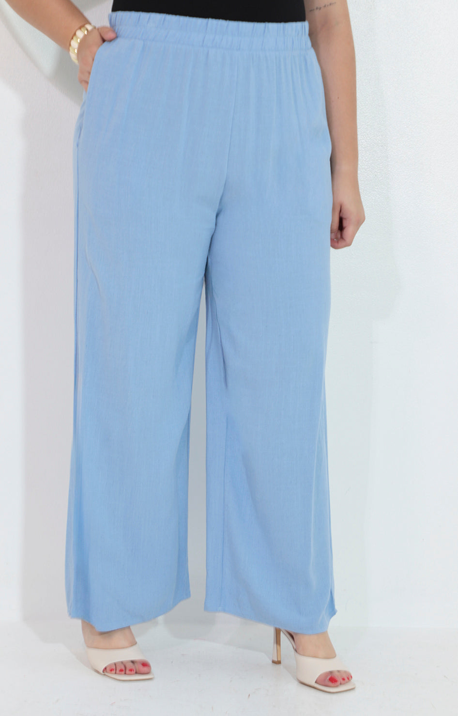 Pantalon azul con elastico y lazo - PANTALON Boutiquemirel 