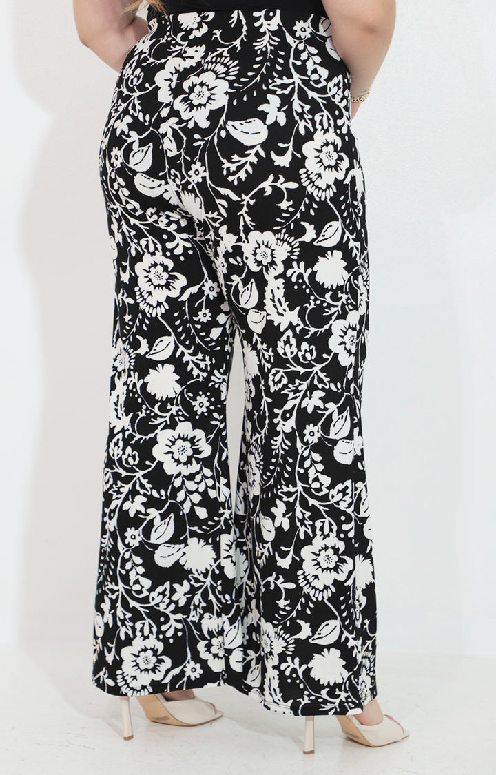 Pantalon negro amplio estampado - PANTALON Boutiquemirel 