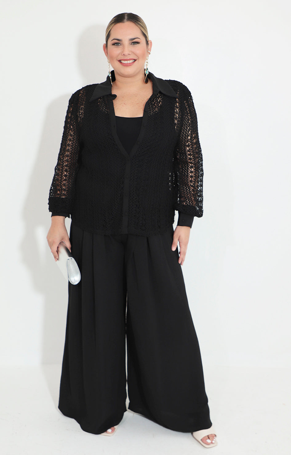 Conjunto negro de guipiur manga larga - CONJUNTO Boutiquemirel 