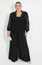 Conjunto negro de guipiur manga larga - CONJUNTO Boutiquemirel 