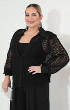 Conjunto negro de guipiur manga larga - CONJUNTO Boutiquemirel 