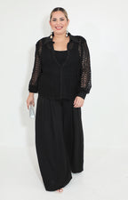 Conjunto negro de guipiur manga larga - CONJUNTO Boutiquemirel 