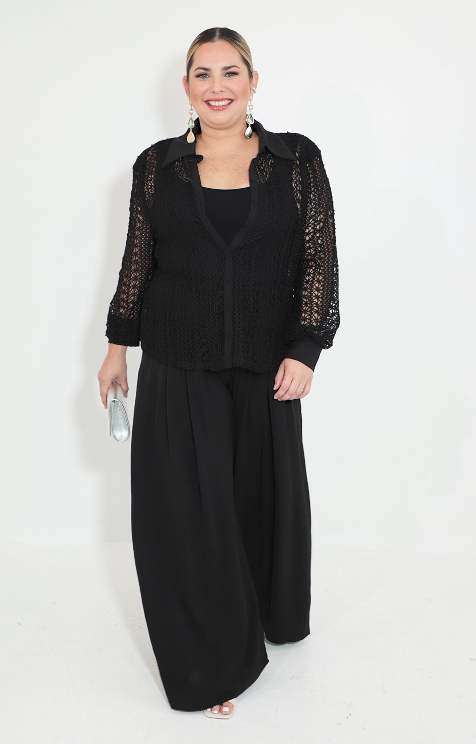 Conjunto negro de guipiur manga larga - CONJUNTO Boutiquemirel 