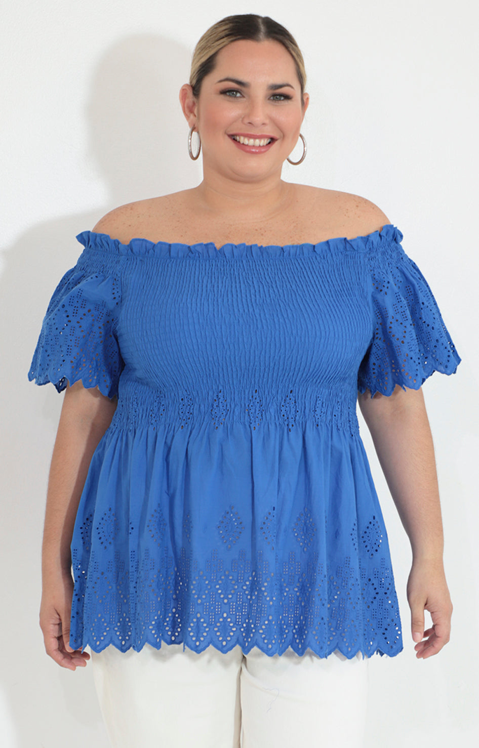 Blusa azul rey peplum