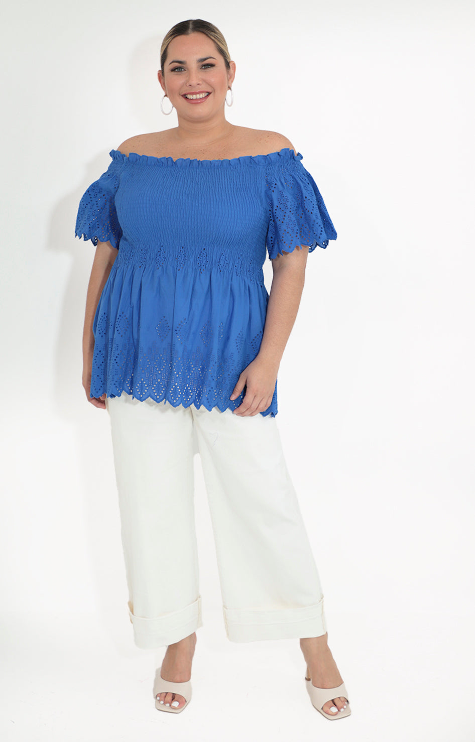 Blusa azul rey peplum