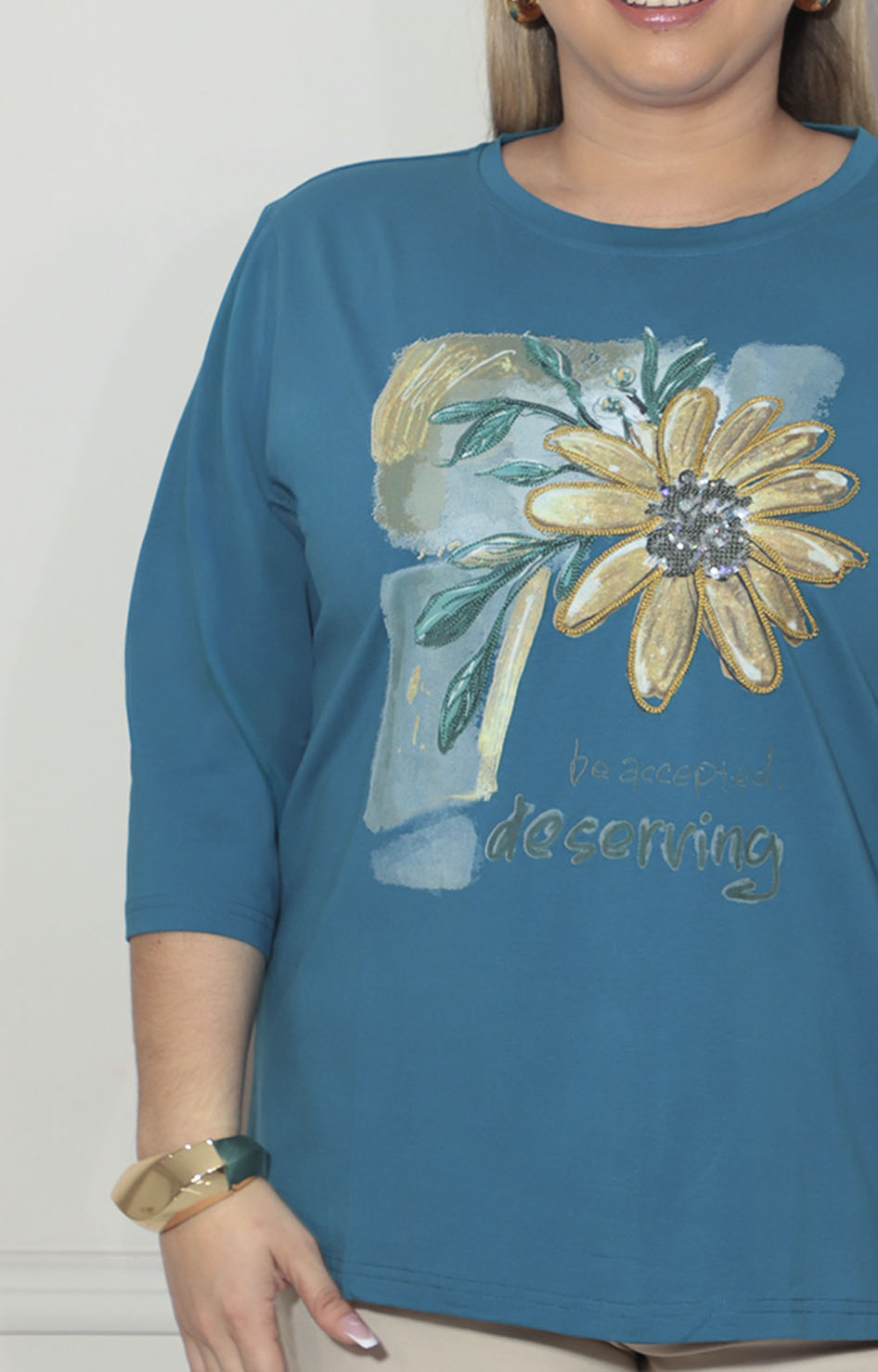 Blusa azul con lentejuela - BLUSA XL Boutiquemirel 