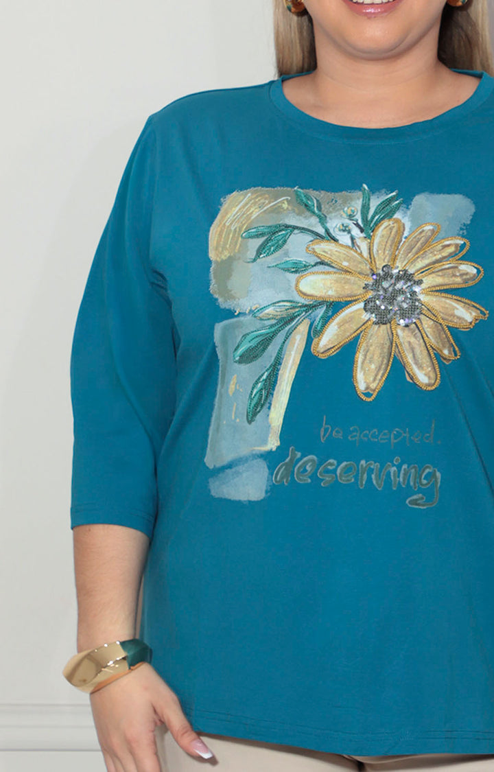 Blusa azul con lentejuela - BLUSA XL Boutiquemirel 