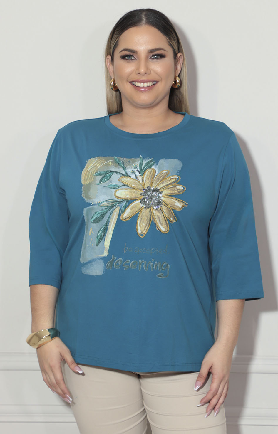 Blusa azul con lentejuela - BLUSA XL Boutiquemirel 