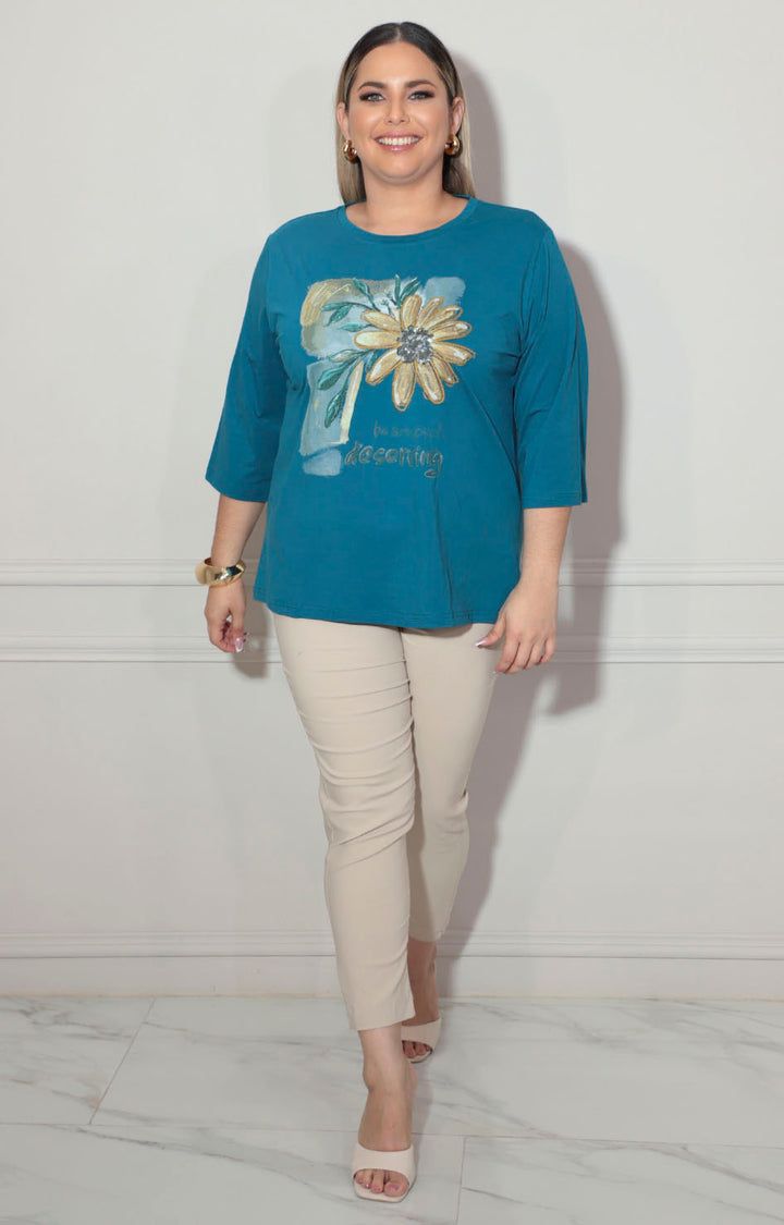 Blusa azul con lentejuela - BLUSA XL Boutiquemirel 