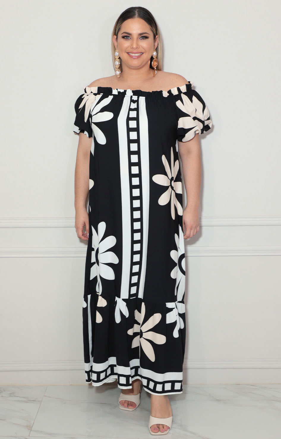 Vestido negro estampado - VESTIDO XL Boutiquemirel 