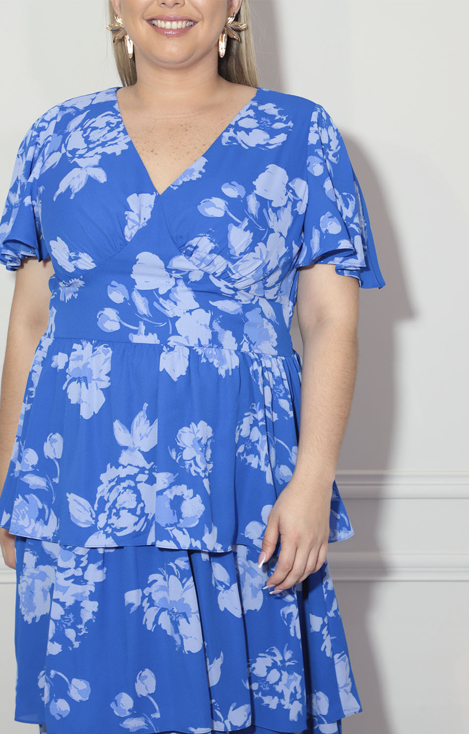 Vestido azul con flores - VESTIDO XL Boutiquemirel 