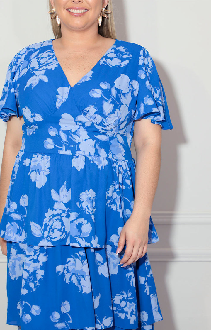 Vestido azul con flores - VESTIDO XL Boutiquemirel 