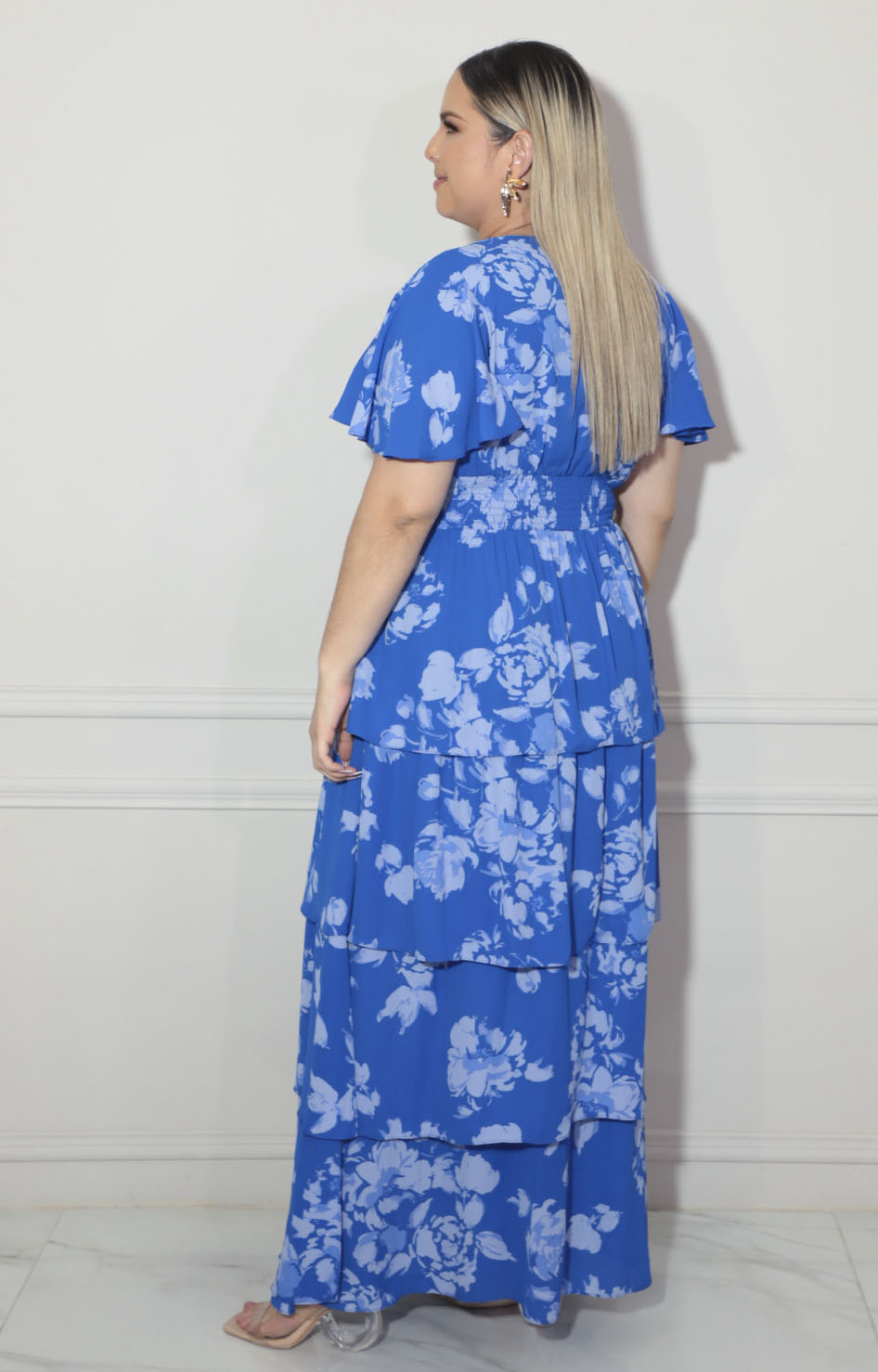 Vestido azul con flores - VESTIDO XL Boutiquemirel 
