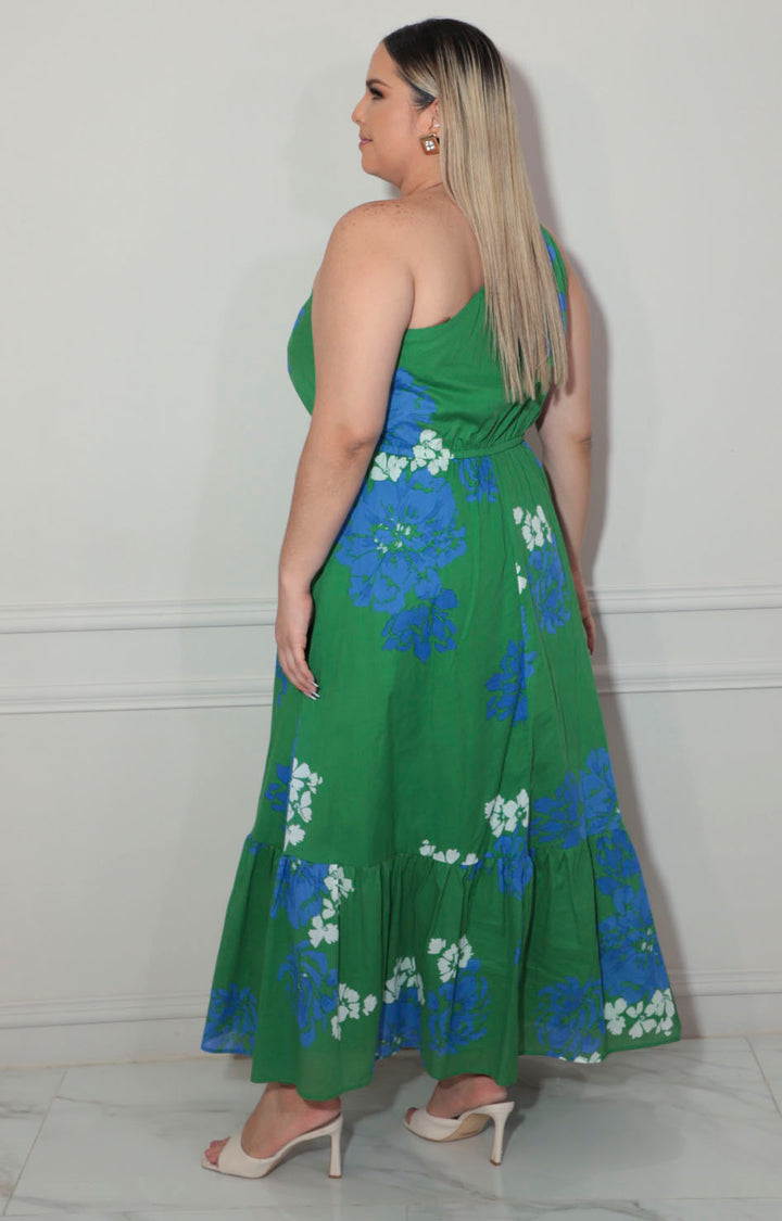 Vestido verde con flores - VESTIDO XL Boutiquemirel 