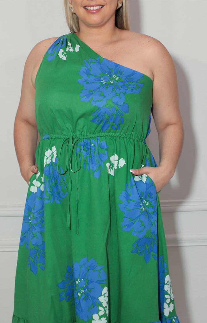 Vestido verde con flores - VESTIDO XL Boutiquemirel 