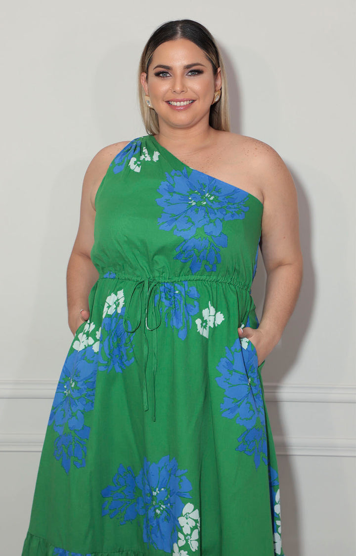 Vestido verde con flores - VESTIDO XL Boutiquemirel 