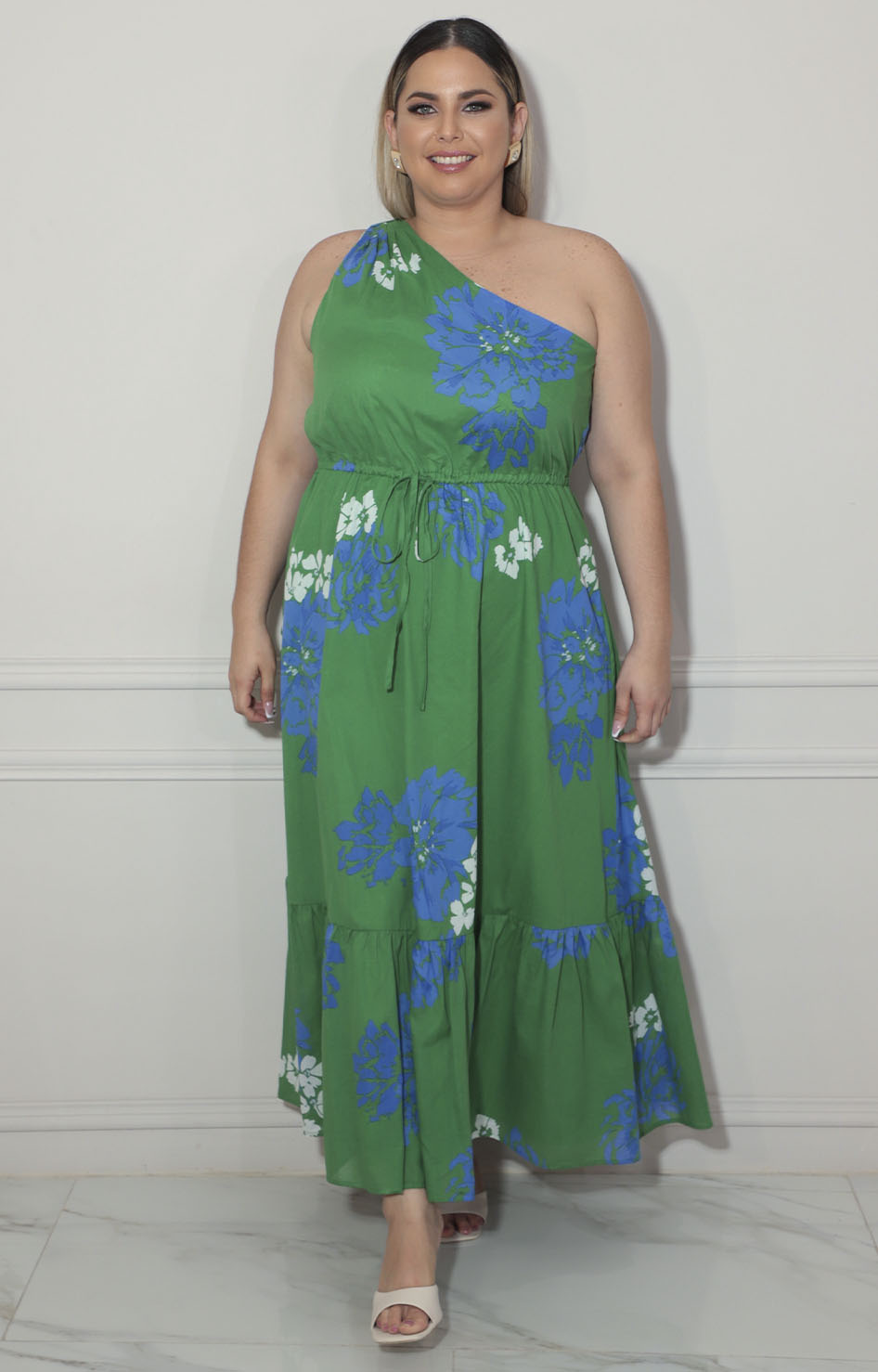 Vestido verde con flores - VESTIDO XL Boutiquemirel 
