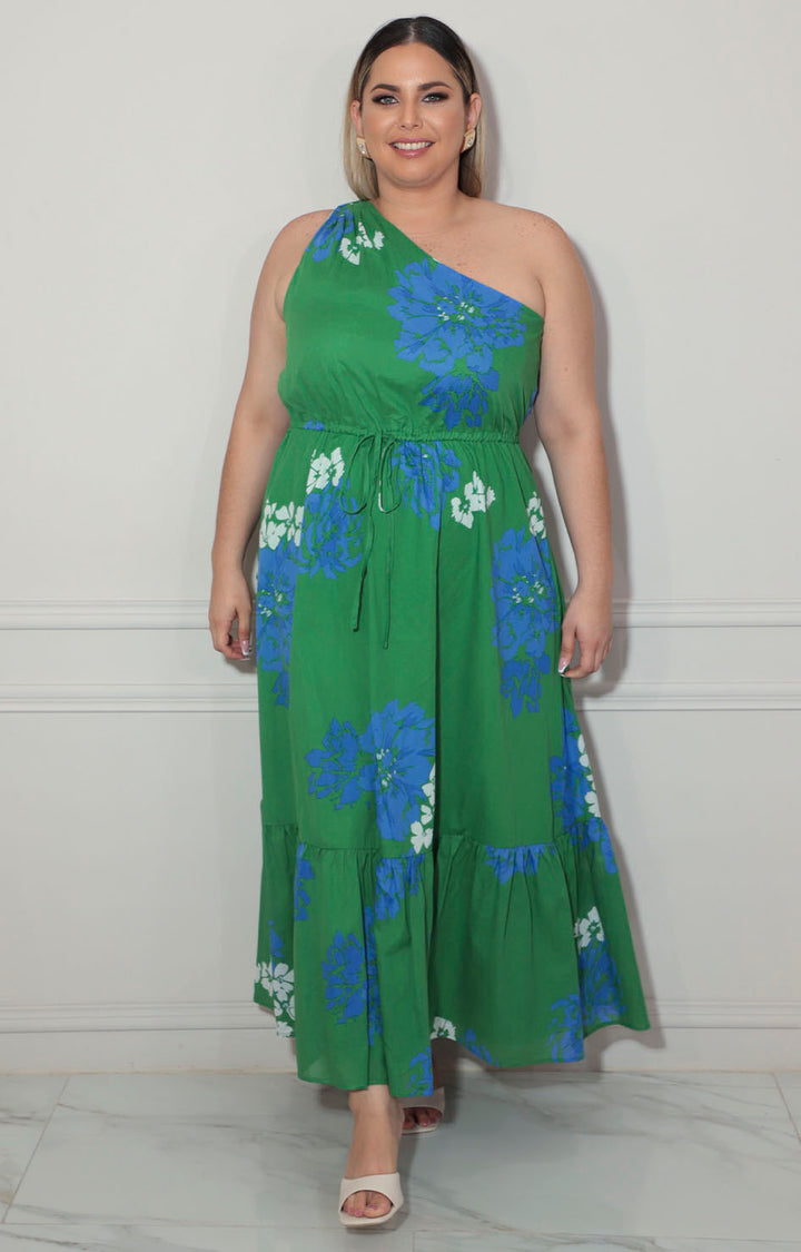 Vestido verde con flores - VESTIDO XL Boutiquemirel 