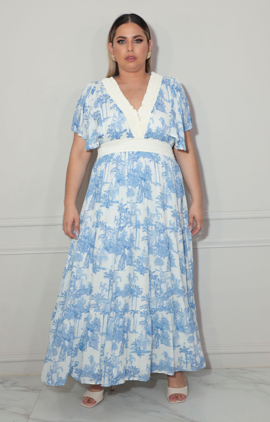 Vestido blanco estampado - VESTIDO XL Boutiquemirel 