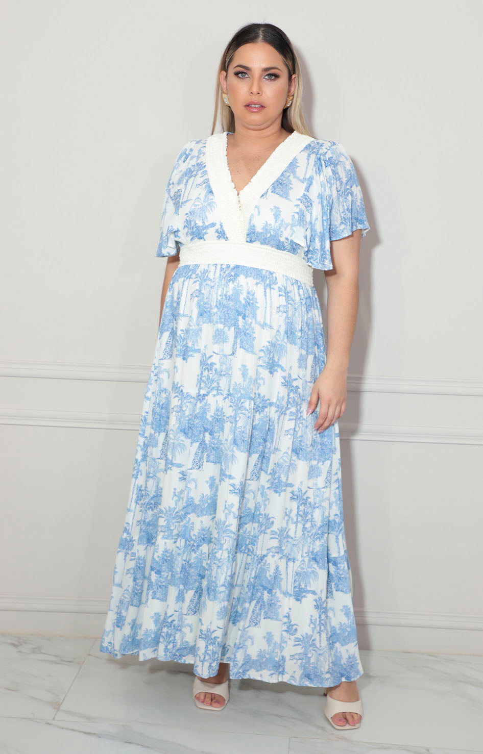 Vestido blanco estampado - VESTIDO XL Boutiquemirel 