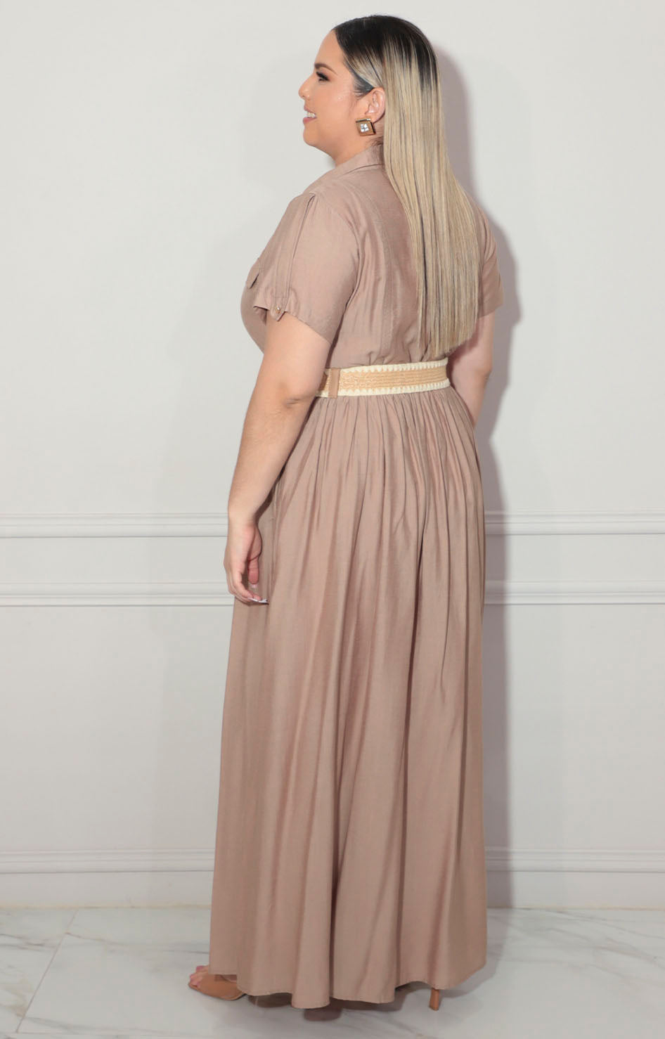 Vestido camisero café - VESTIDO XL Boutiquemirel 