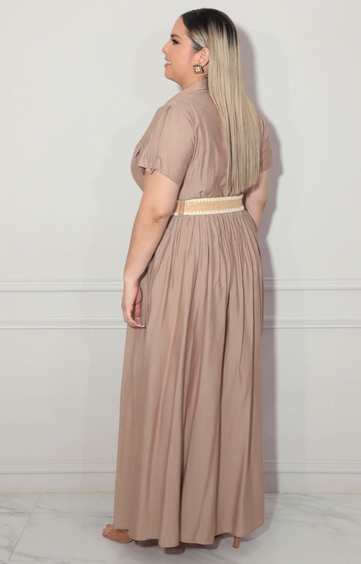 Vestido camisero café - VESTIDO XL Boutiquemirel 