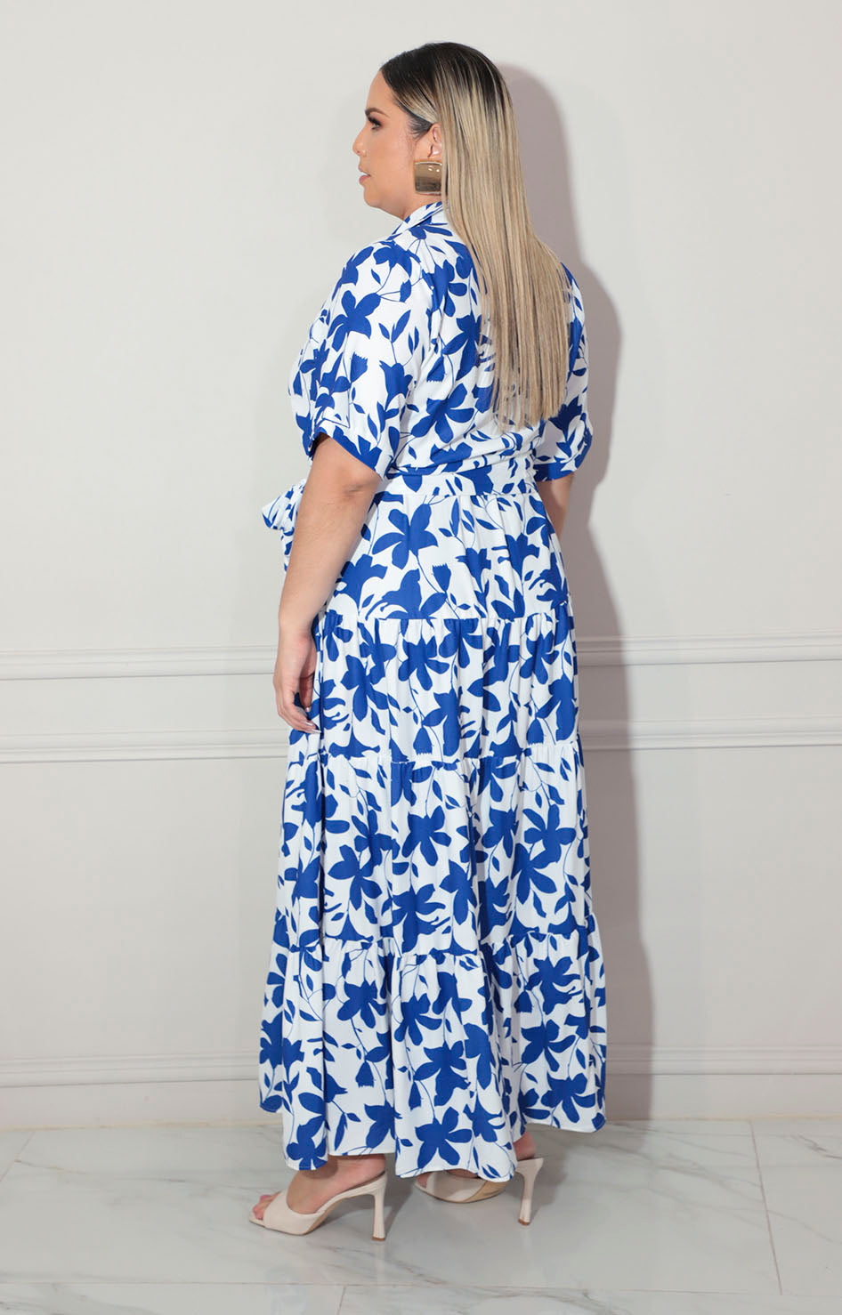 Vestido blanco con flores azules - VESTIDO Boutiquemirel 