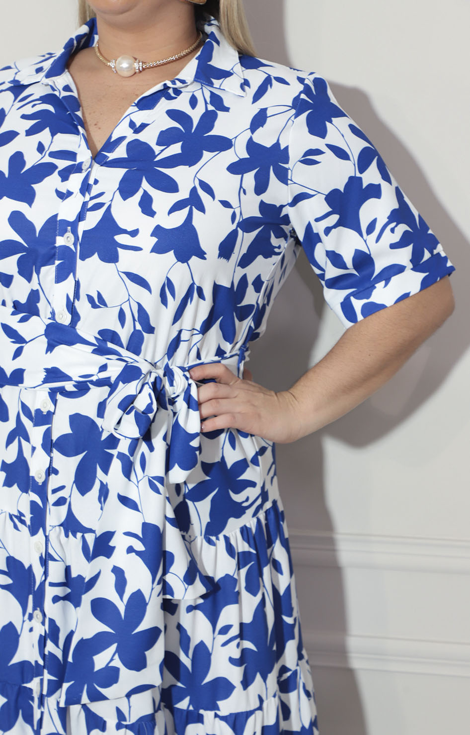 Vestido blanco con flores azules - VESTIDO Boutiquemirel 