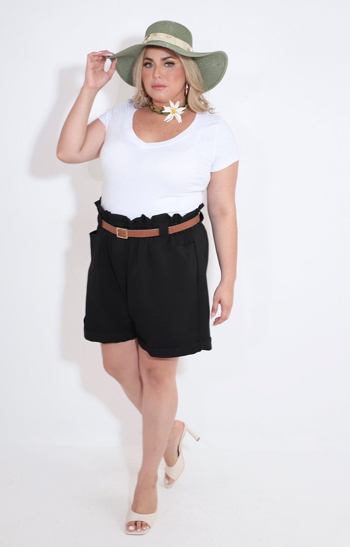Short negro con cinturon - SHORT Boutiquemirel 