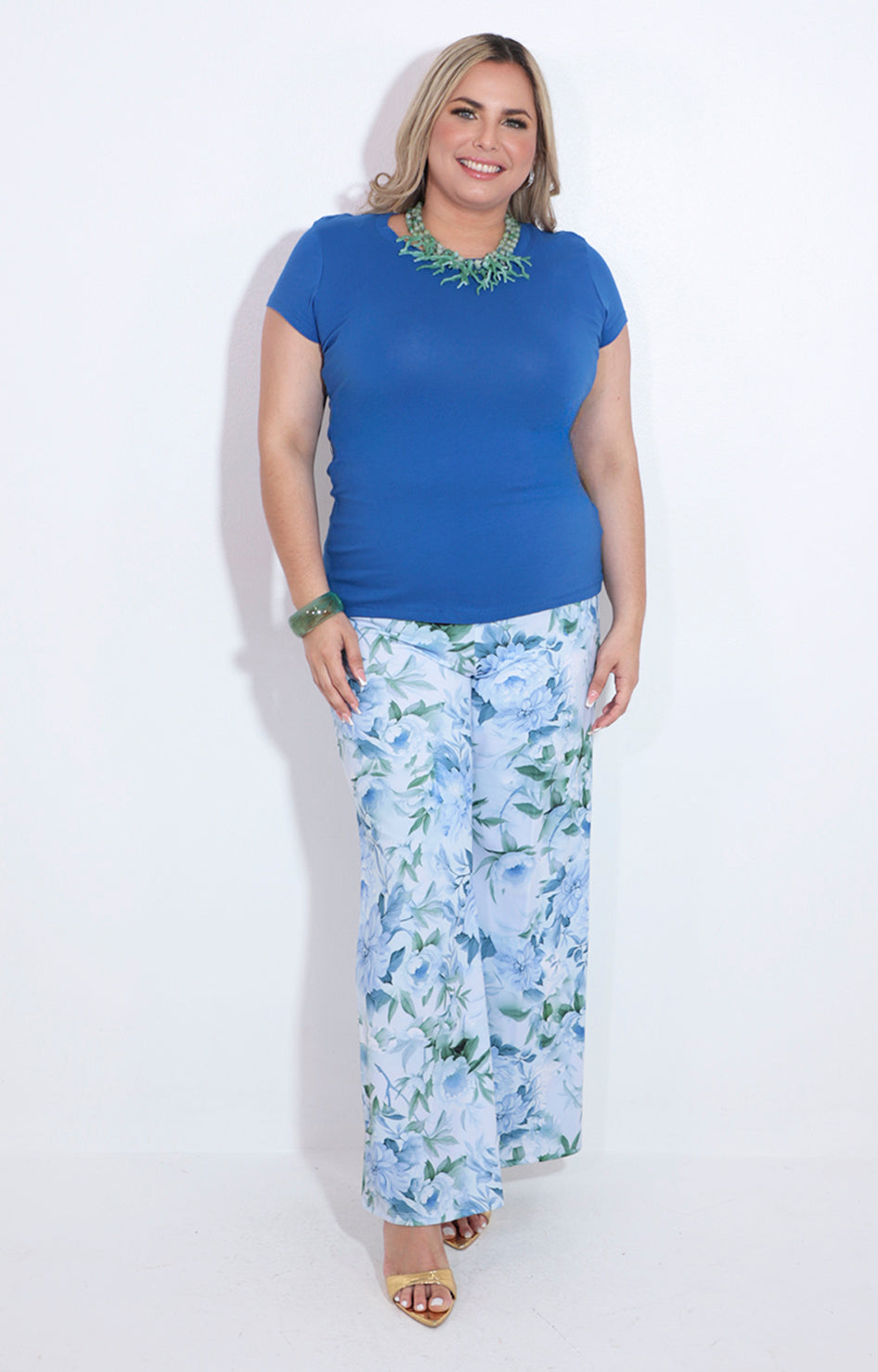 Blusa azul cuello redondo - BLUSA Boutiquemirel 
