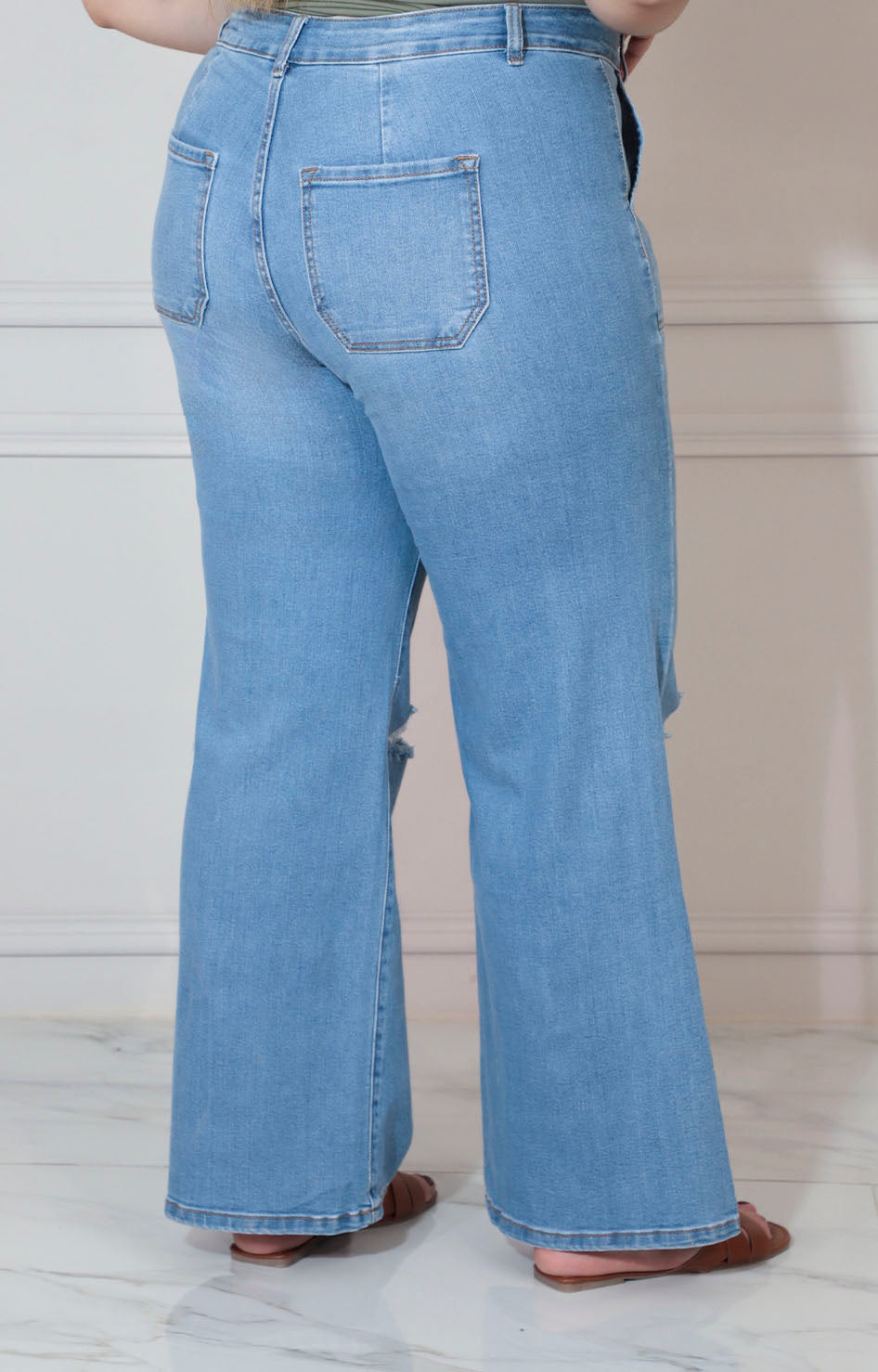 Pantalón de mezclilla recto desgarrado - PANTALON XL Boutiquemirel 