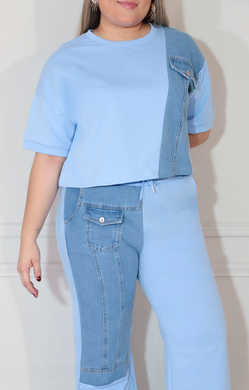 Conjunto azul con mezclilla de pantalón - CONJUNTO XL Boutiquemirel 