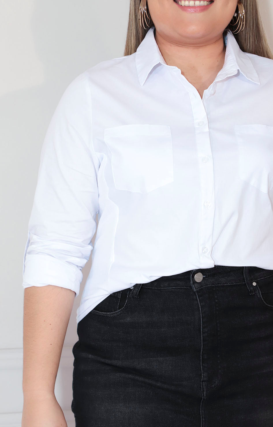 Blusa camisera blanca - BLUSA XL Boutiquemirel 