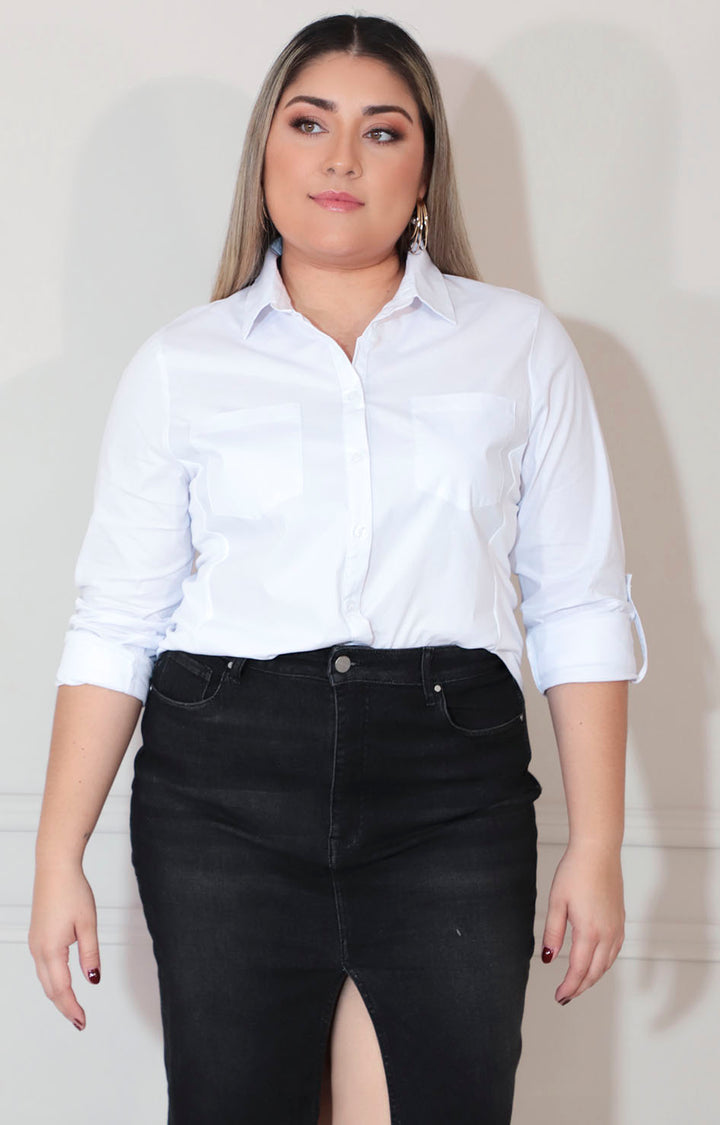Blusa camisera blanca - BLUSA XL Boutiquemirel 