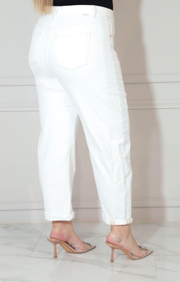 Pantalón blanco amplio con bolsas - PANTALON XL Boutiquemirel 