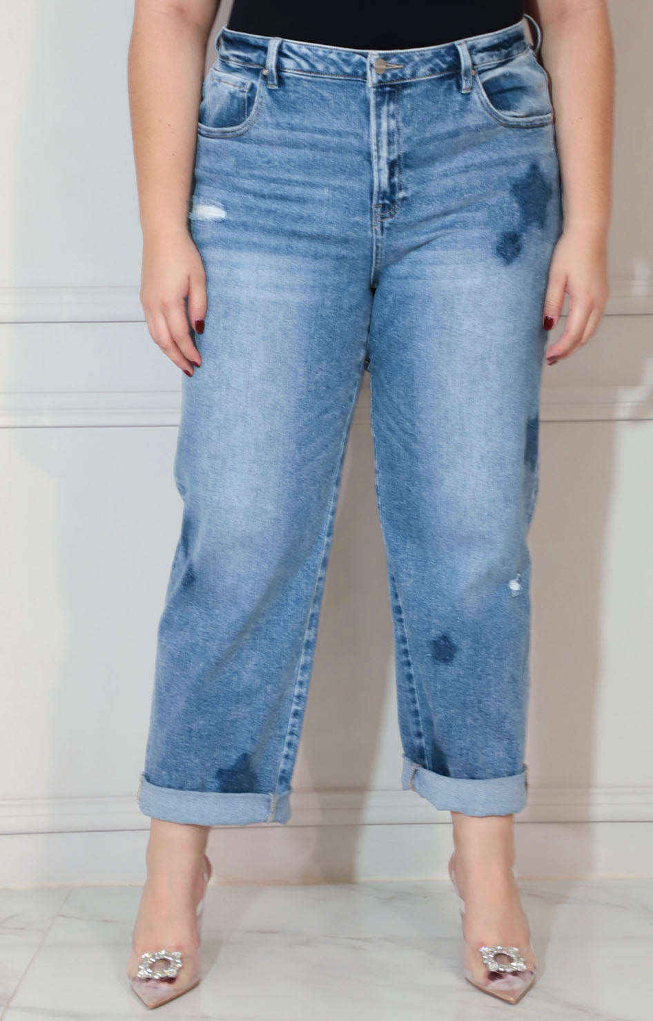 Pantalon de mezclilla azul con estampado - PANTALON XL Boutiquemirel 