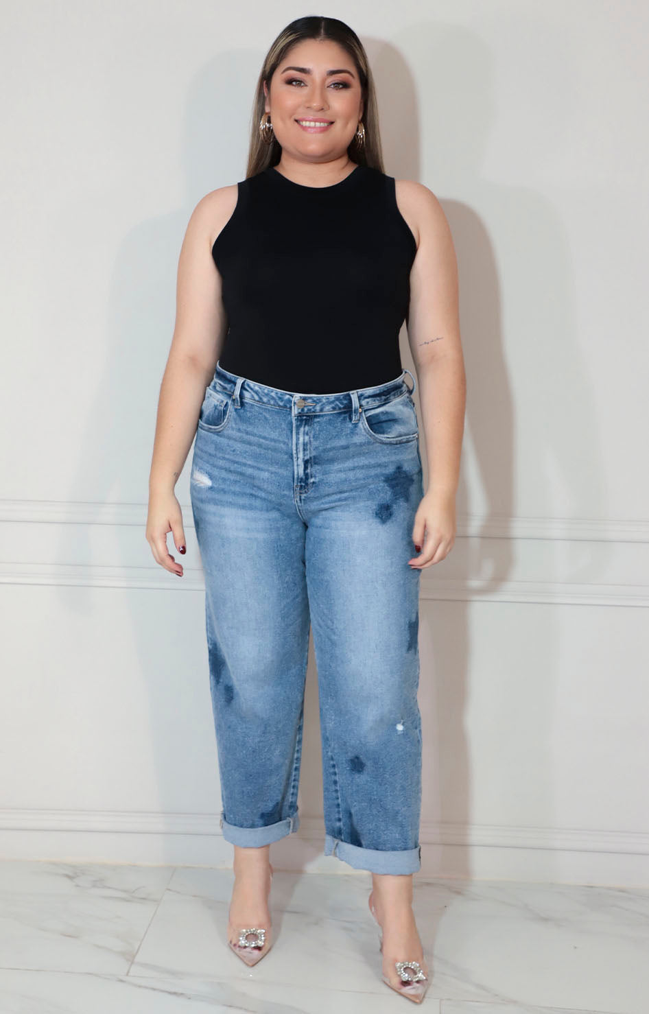 Pantalon de mezclilla azul con estampado - PANTALON XL Boutiquemirel 