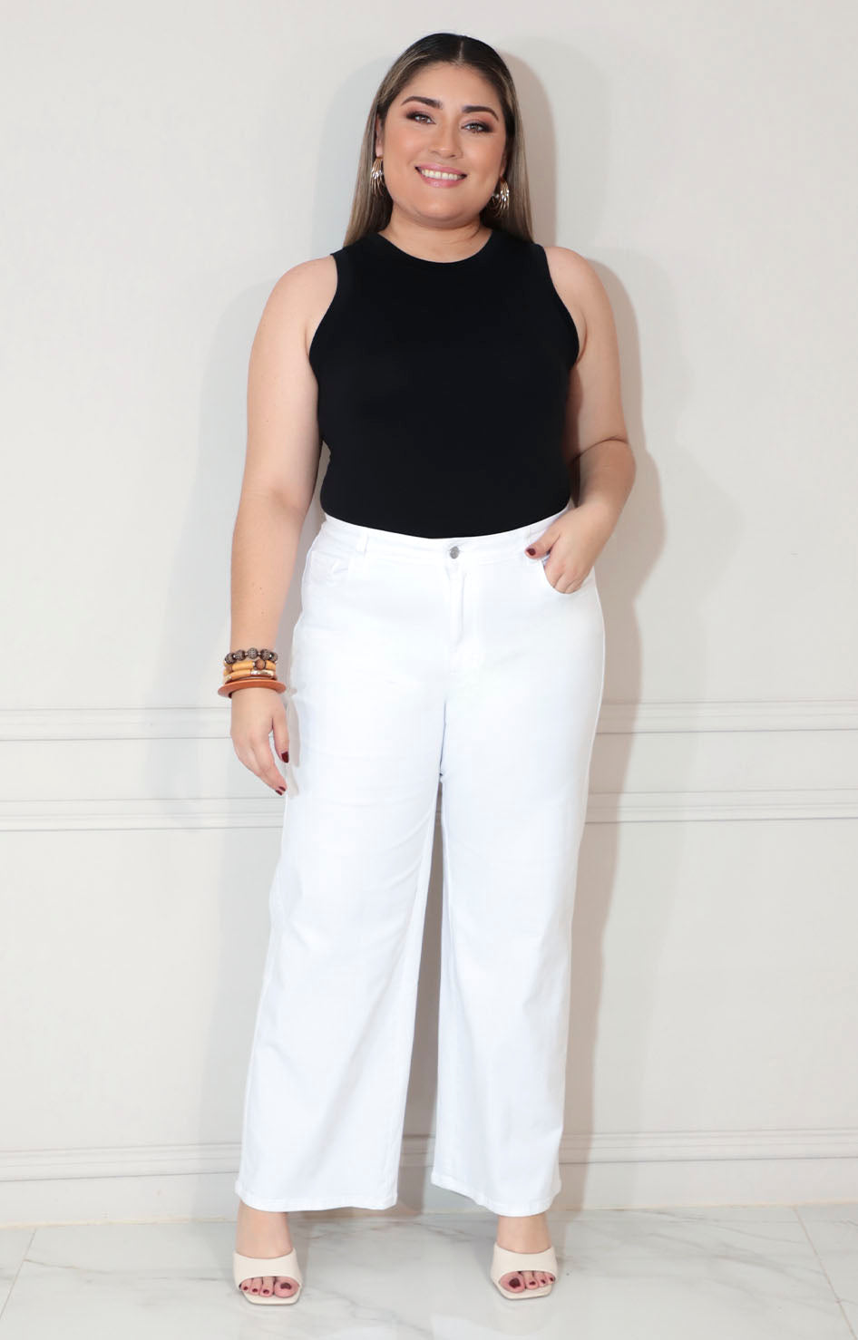 Pantalón blanco  bolsas - PANTALON XL Boutiquemirel 