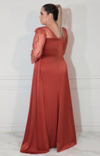 Vestido chedron con lentejuela y manga larga - VESTIDO XL Boutiquemirel 