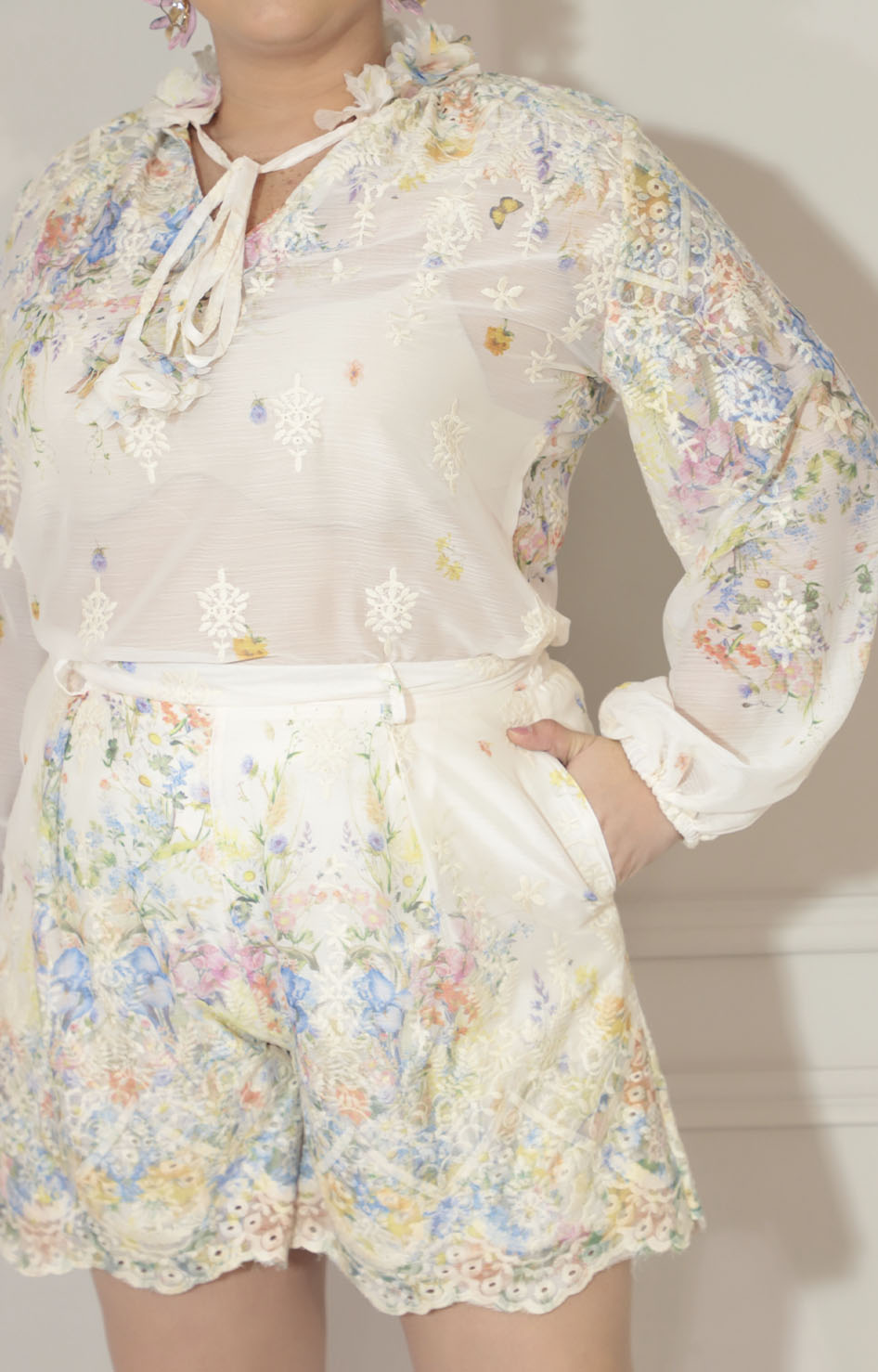 Conjunto estampado con blusa manga larga y short - CONJUNTO Boutiquemirel 