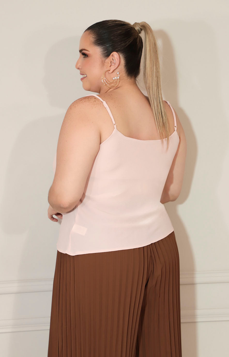 Blusa rosa de tirantes con cuello hamaca - BLUSA XL Boutiquemirel 