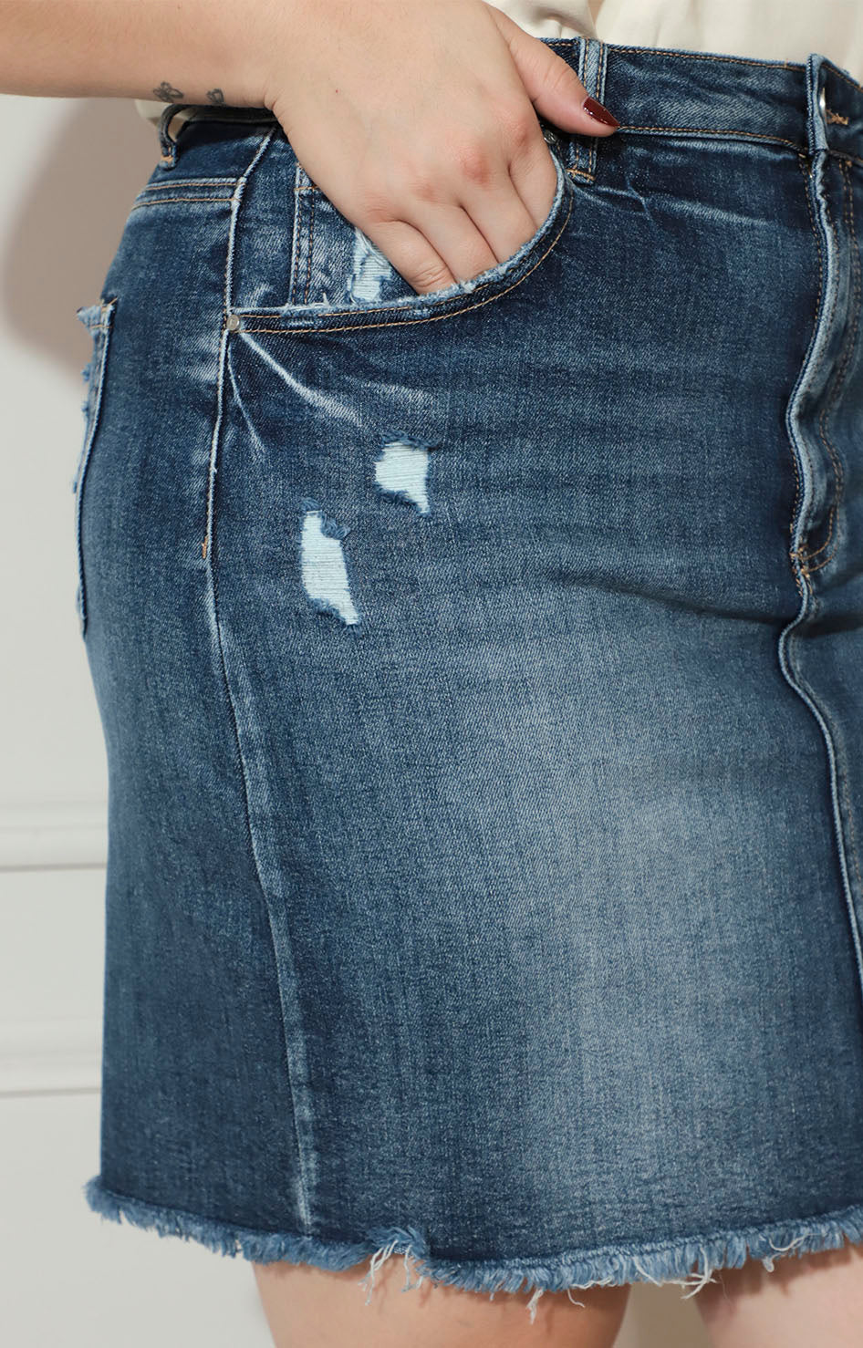 Falda de mezclilla con bolsas - FALDA XL Boutiquemirel 