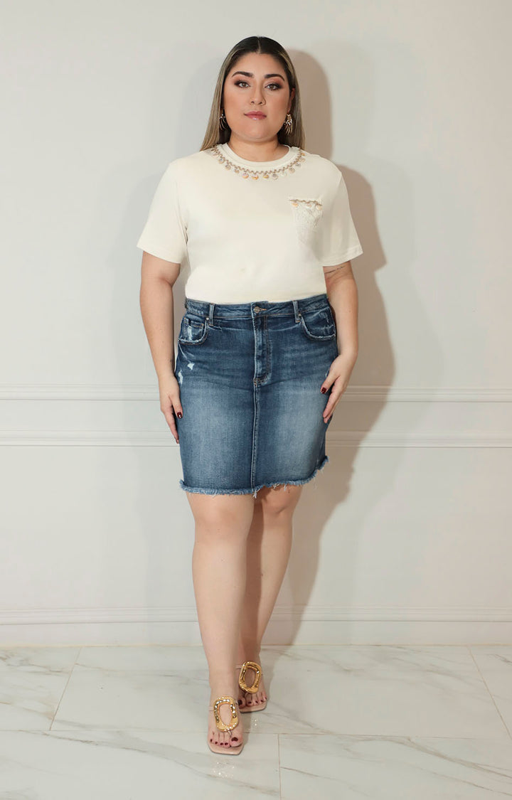 Falda de mezclilla con bolsas - FALDA XL Boutiquemirel 