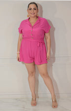 Jumpsuit fucsia con botones y lazo - PALAZZO Boutiquemirel 