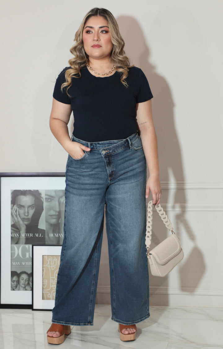 Pantalón de mezclilla asímetrico - PANTALON Boutiquemirel 