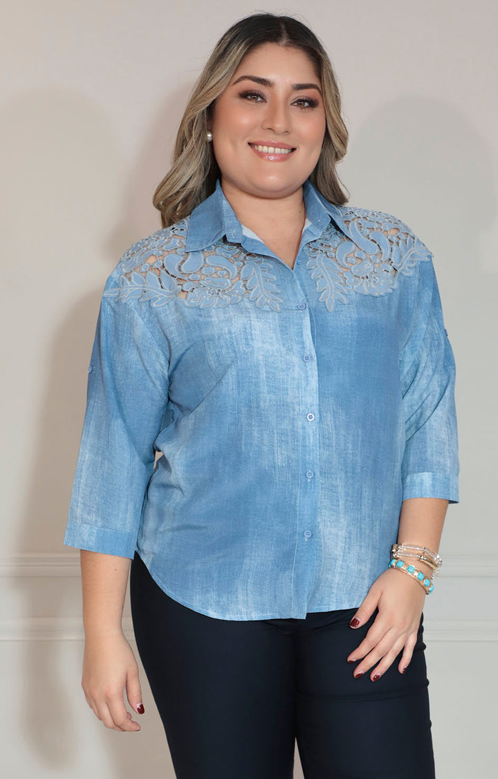 Camisera tie-dye azul claro - BLUSA Boutiquemirel 
